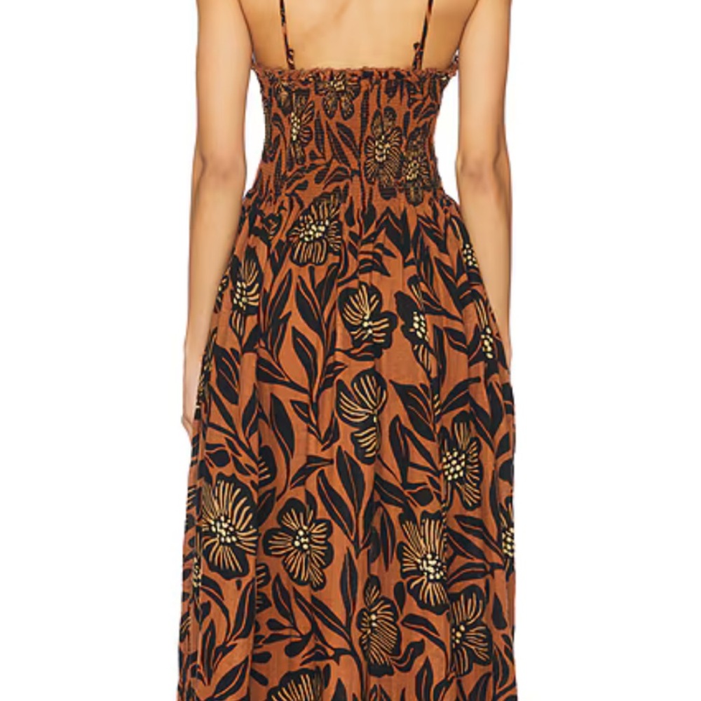 Free People Black and Brown Floral Backless Dress